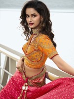 Orange Banarasi Silk Lehenga CholiOrange & 